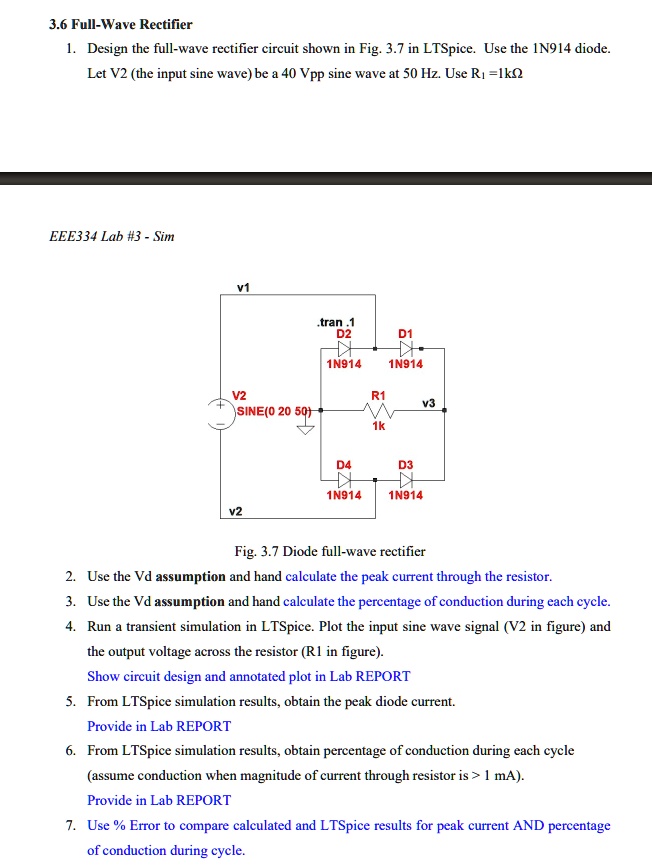 SOLVED 3.6 FullWave Rectifier 1. Design the fullwave rectifier