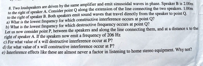 SOLVED: b) What is the lowest frequency for which destructive frequency ...