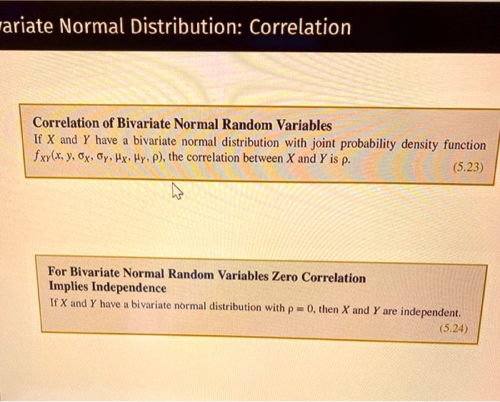 Ariate Normal Distribution CorrelationCorrelation Of SolvedLib