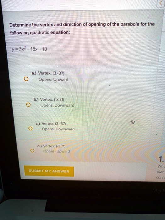 solved-determine-the-vertex-and-direction-of-opening-of-the-parabola