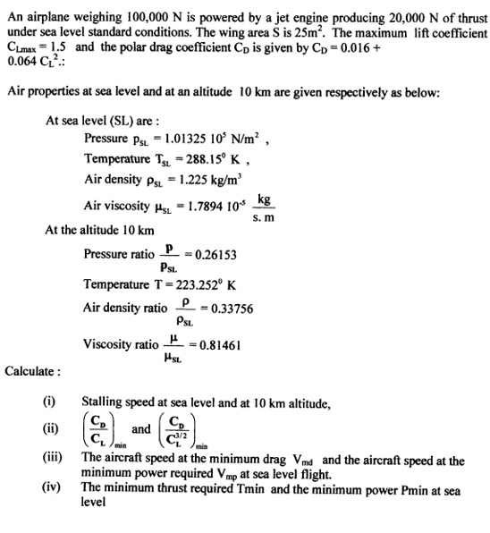 SOLVED An airplane weighing 100,000 N is powered by a jet engine