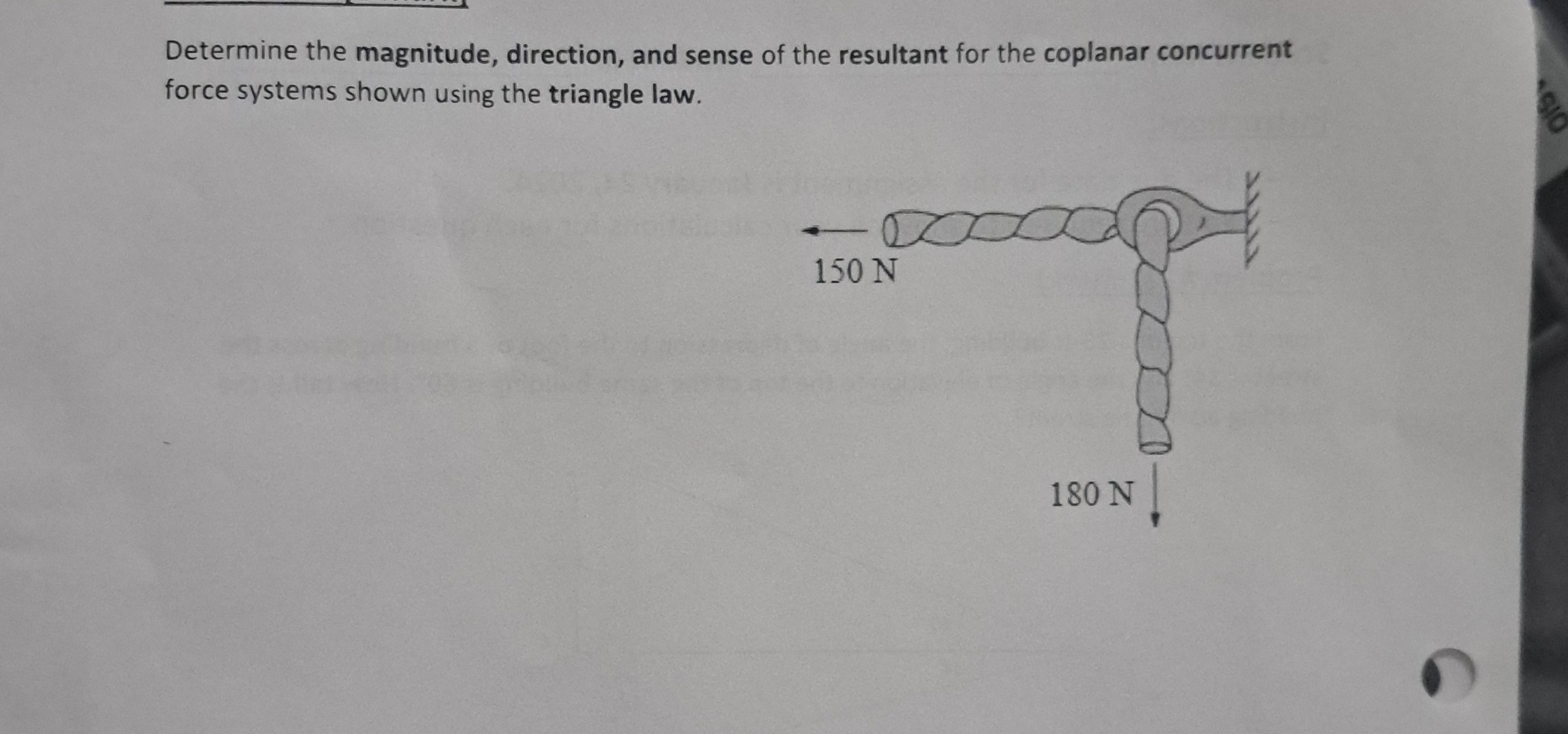 Solved Determine The Magnitude Direction And Sense Of The Resultant