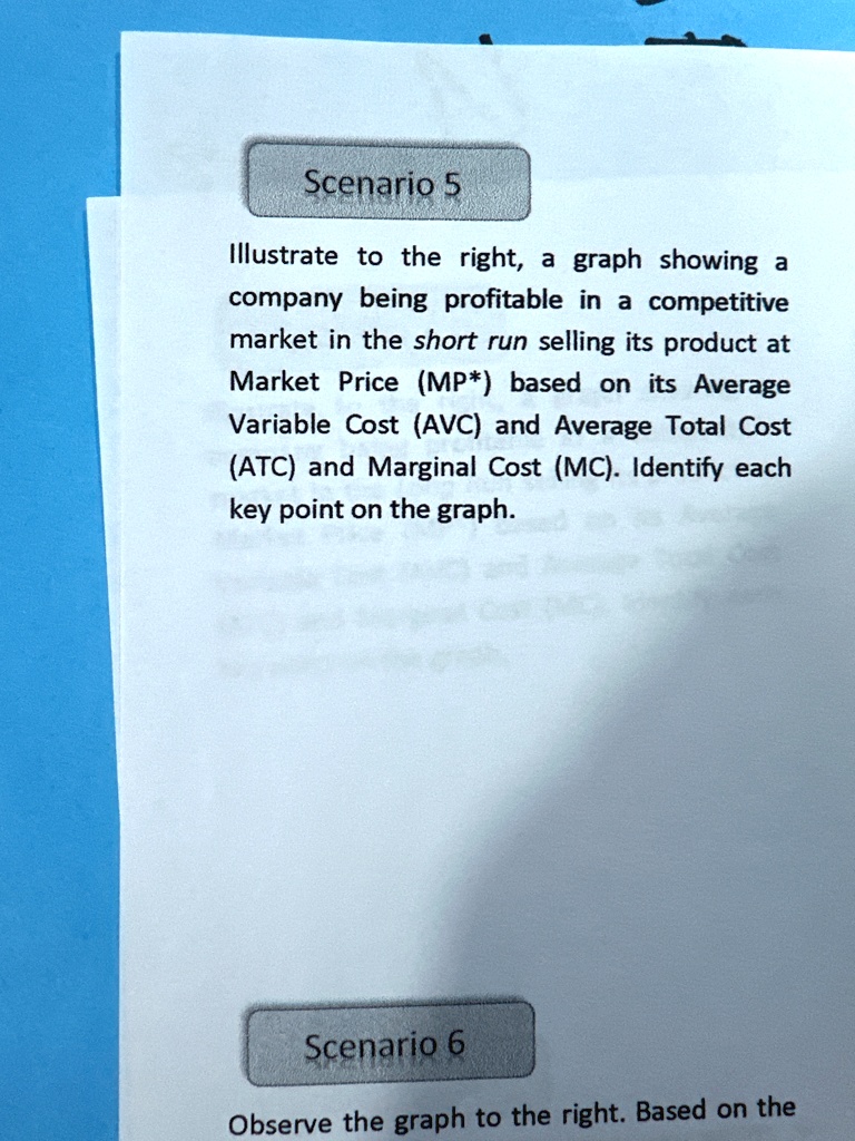scenario 5 illustrate to the right a graph showing a company being ...