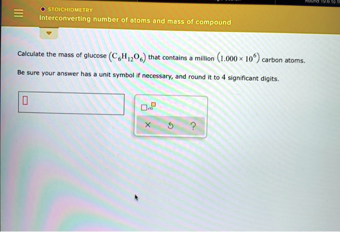 Interconverting number of atoms shop and mass of compound