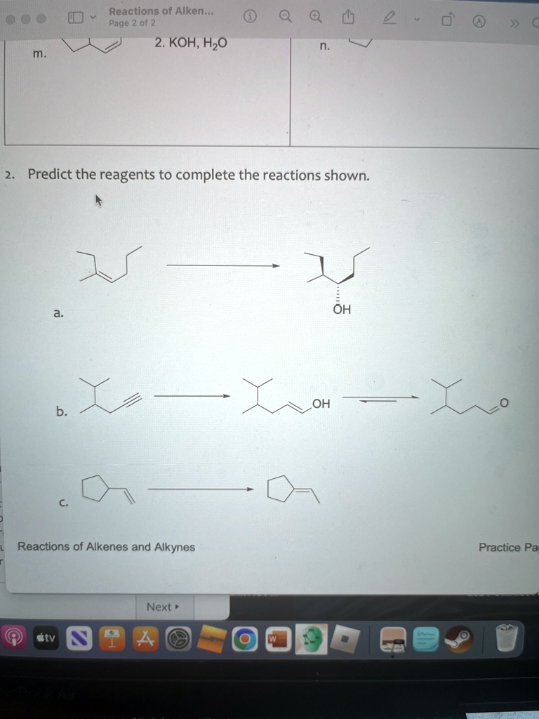 SOLVED: Predict the reagents to complete the reactions shown. a ...