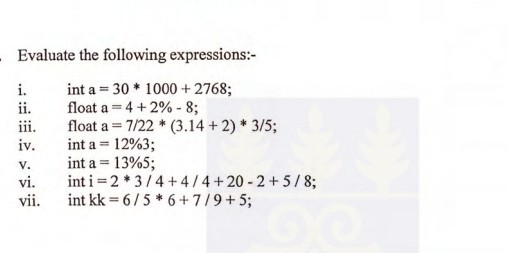 Solved] I need help 1. Evaluate the following C++ expressions