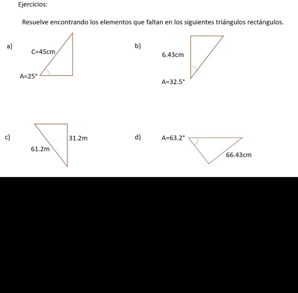 Solved Encuentra Los Elementos De Los Triángulos Rectángulos Usando Tus Conocimientos De 8495