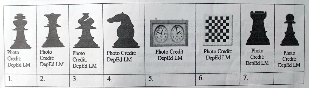 SOLVED: 'Look at the drawing of chess pieces and equipment of the game ...
