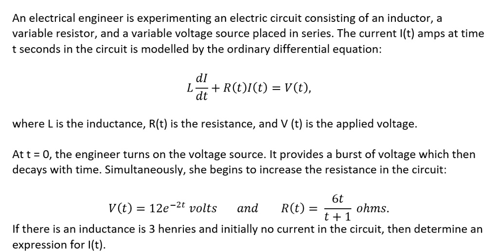 SOLVED: An electrical engineer is experimenting with an electric ...