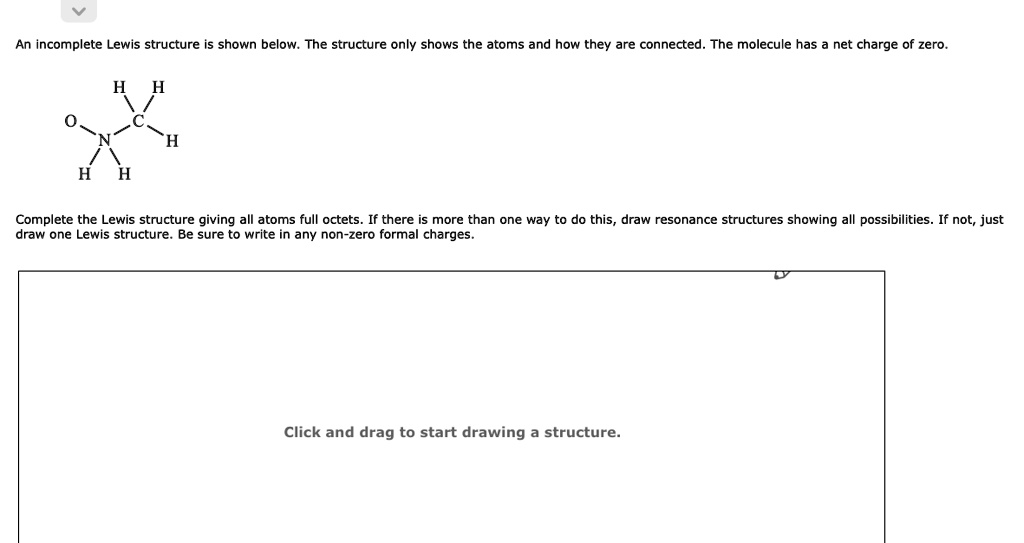 SOLVED An Lewis structure shown below The structure only