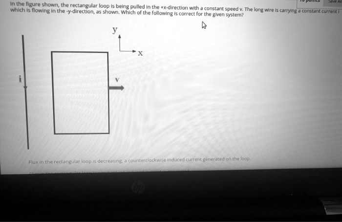 Solved The Figure Shows A Rectangular Loop Which Is Flowing Between The X Direction And The Y 8773