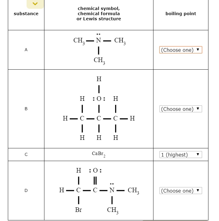 SOLVED: chemical symbol, chemical formula or Lewis structure substance ...