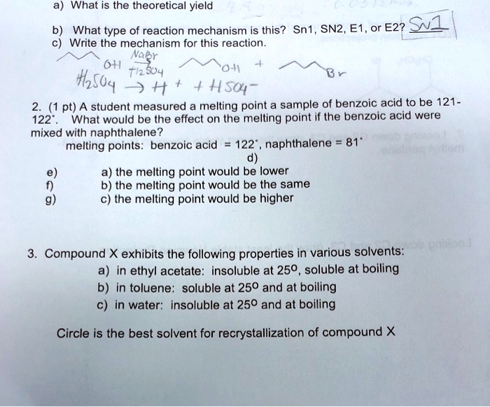 SOLVEDWhat is the theoretical yield What type of reaction mechanism is