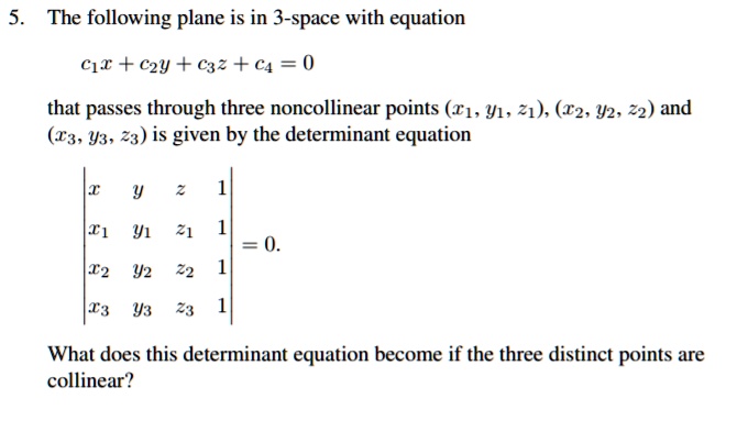 Solved The Following Plane Is In 3 Space With Equation Cx C2y C3 C4 0 That Passes 2586