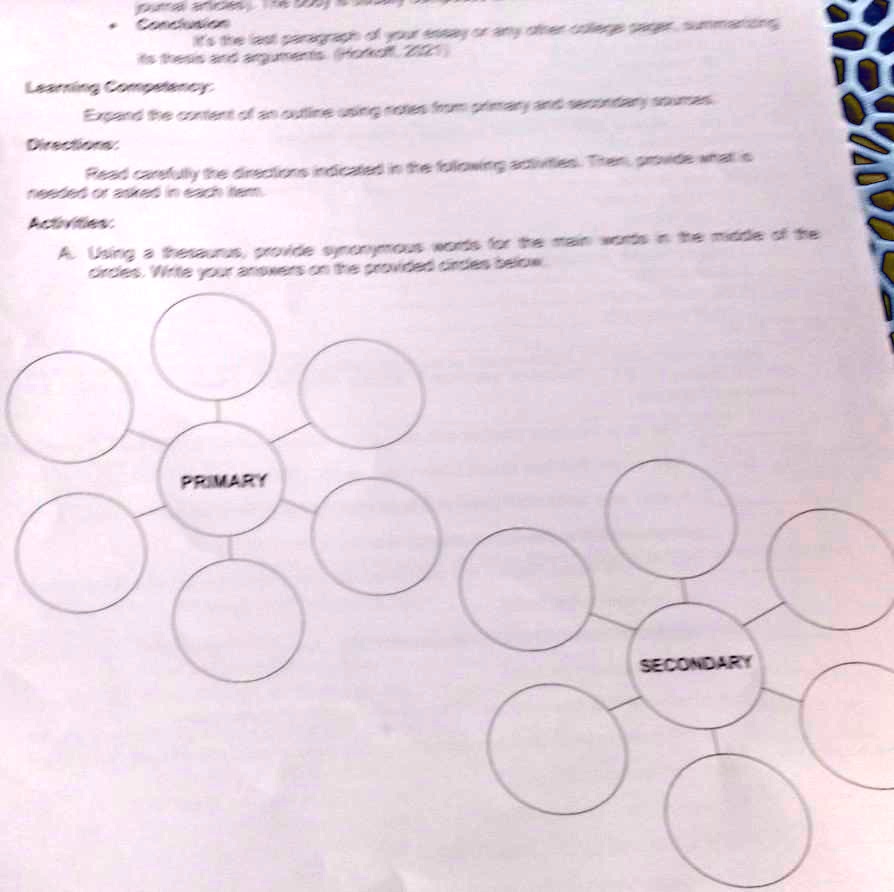 VIDEO solution Activities A. Using a thesaurus, provide synonymous