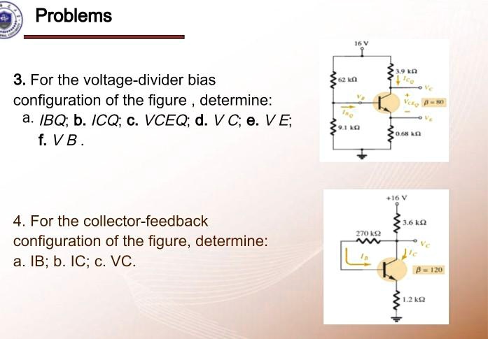 SOLVED: For The Voltage-divider Bias Configuration Of The Figure ...