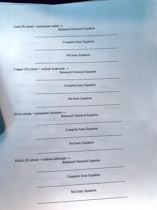 SOLVED Lead (II) nitrate + potassium iodide Balanced Chemical Equation