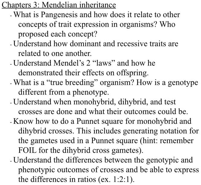 SOLVED:Chapters _3: Mendelian inheritance What is Pangenesis and how ...