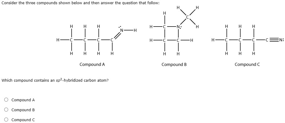 Consider the three compounds shown below and then answer the...