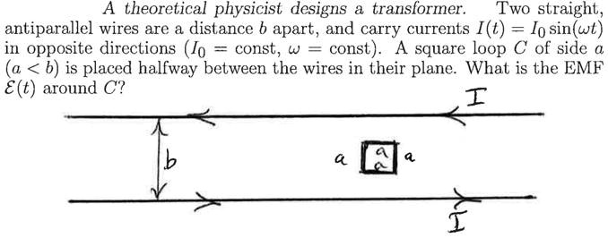 SOLVED: A theoretical physicist designs a transformer. Two straight ...