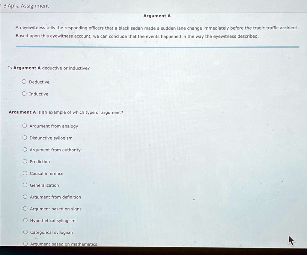 Solved: . 3 Aplia Assignment Argument A An Eyewitness Tells The 