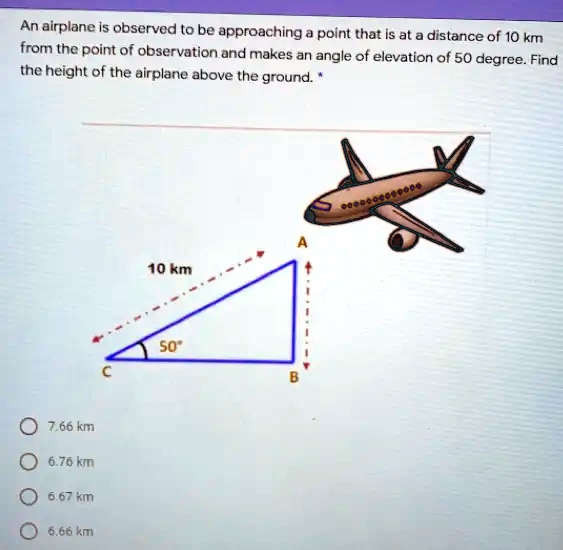 SOLVED An airplane is observed to be approaching a point that Is at a