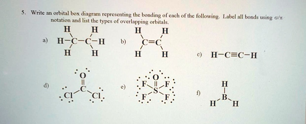 SOLVED: Write an orbital box diagram representing the bonding of each ...