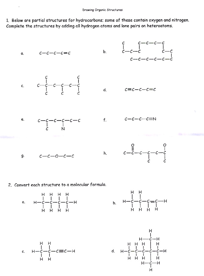 SOLVED:Drawing Orjaric Structurts Below are partial structures for ...