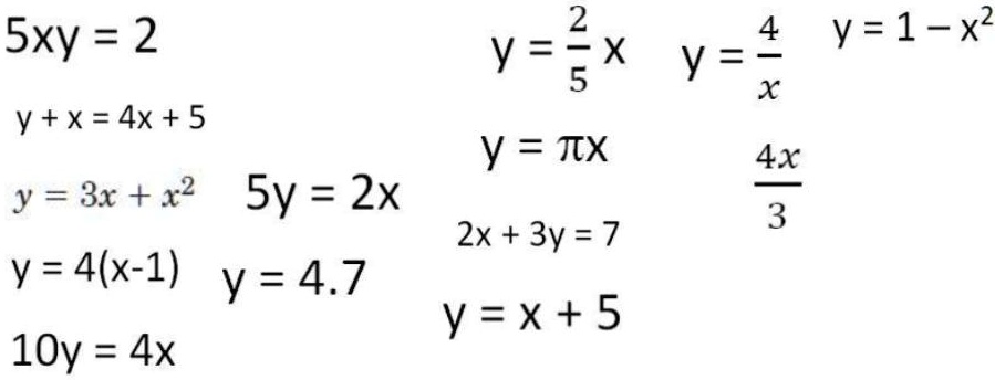 Solved List Which Are Linear And Nonlinear Equations 2 2 Sxy C 4 Y 1 X2 Y X 5 Y X Y X 4x 5 Y Tx 4x Y