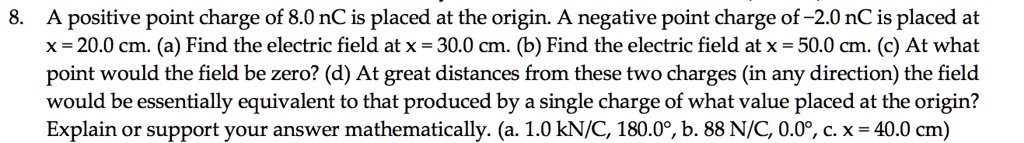 positive point charge of 80 nc is placed at the origin a negative point ...