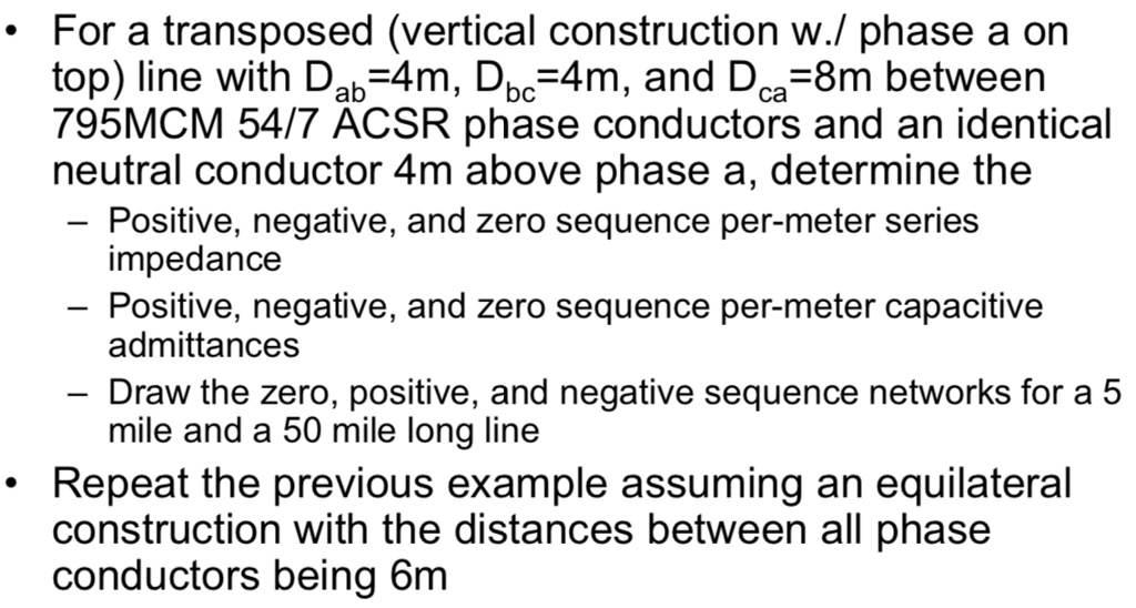 For a transposed (vertical construction w./ phase a on top) line with ...