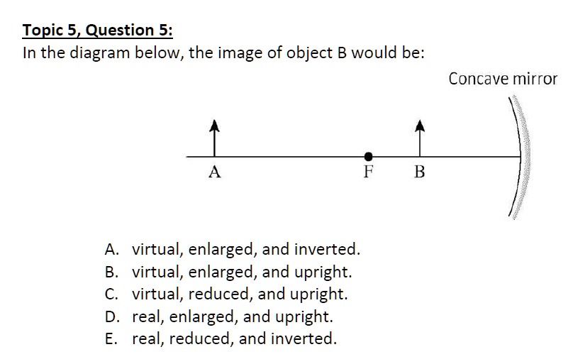 SOLVED Topic 5, Question 5 In the diagram below, the image of object