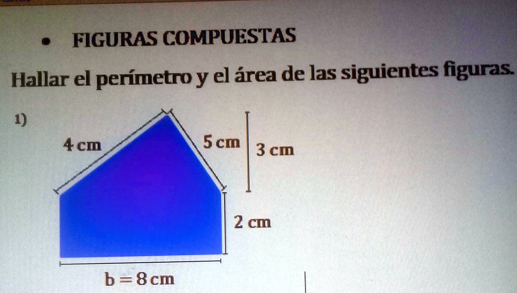 SOLVED: Sacar el área y el perímetro FIGURAS COMPUESTAS Hallar el