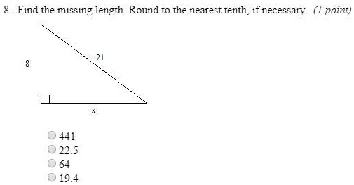 SOLVED: 'finding the missing length of the triangle (by rounding to the ...