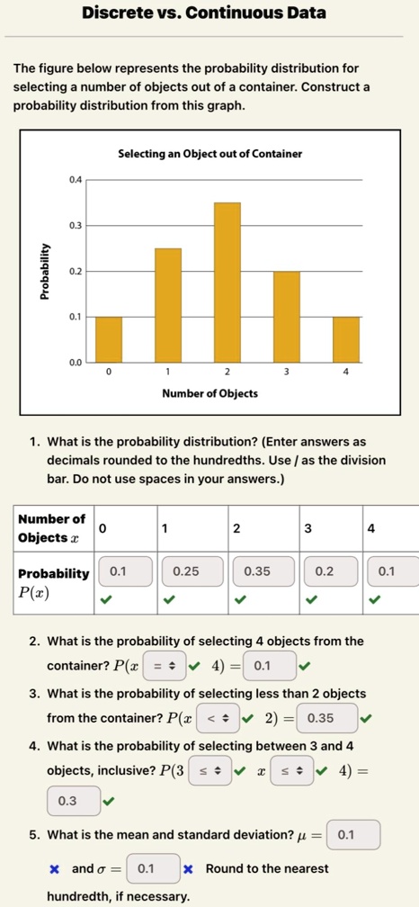 SOLVED: Discrete vs. Continuous Data The figure below represents the ...