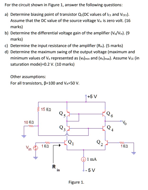 SOLVED: For the circuit shown in Figure 1, answer the following ...