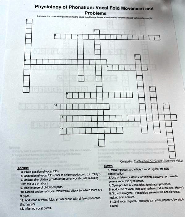 complete this crossword please physiology of phonationvocal fold ...