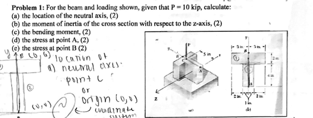 SOLVED: Problem 1: For The Beam And Loading Shown, Given That P = 10 ...