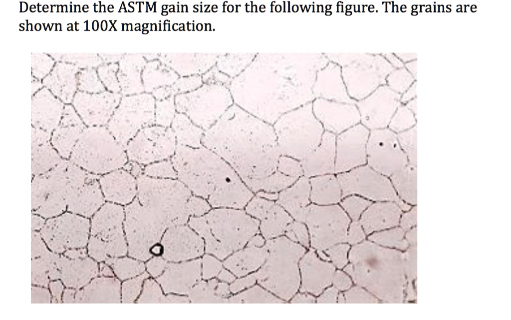 SOLVED Determine the ASTM gain size for the following figure. The grains are shown at 100X