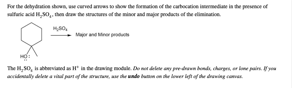 SOLVED: For the dehydration shown; use curved arrows tO show the ...