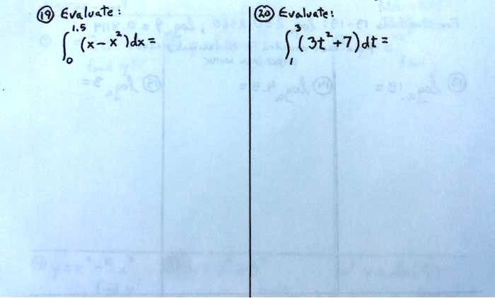 evaluate xx dx evaluete 3t7at 96912