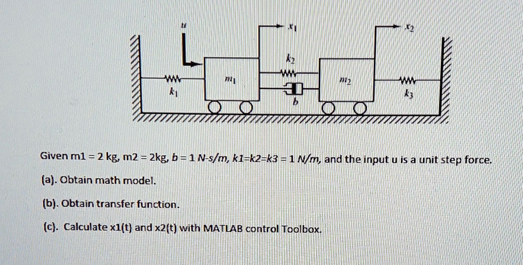 SOLVED: Please solve all 3 parts. Use MATLAB for part C. Given m1 = 2 ...