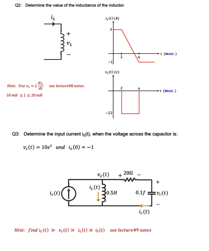 [GET ANSWER] Q2: Determine the value of the inductance of the inductor ...