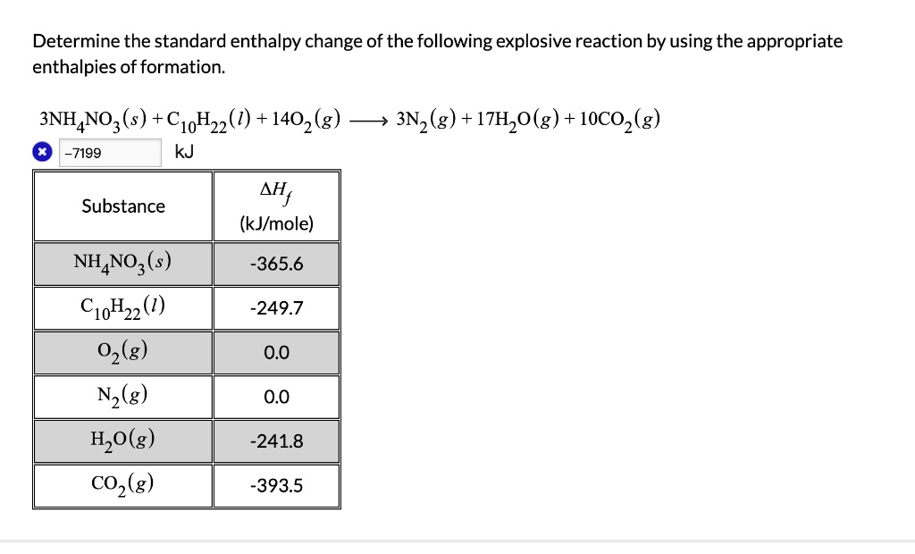 SOLVED Determine the standard enthalpy change of the following