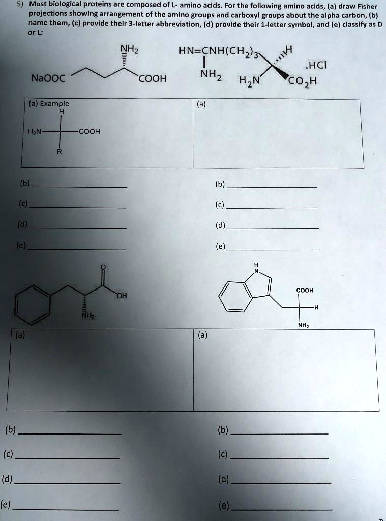 most biological proteins are composed of l amino acids for the ...