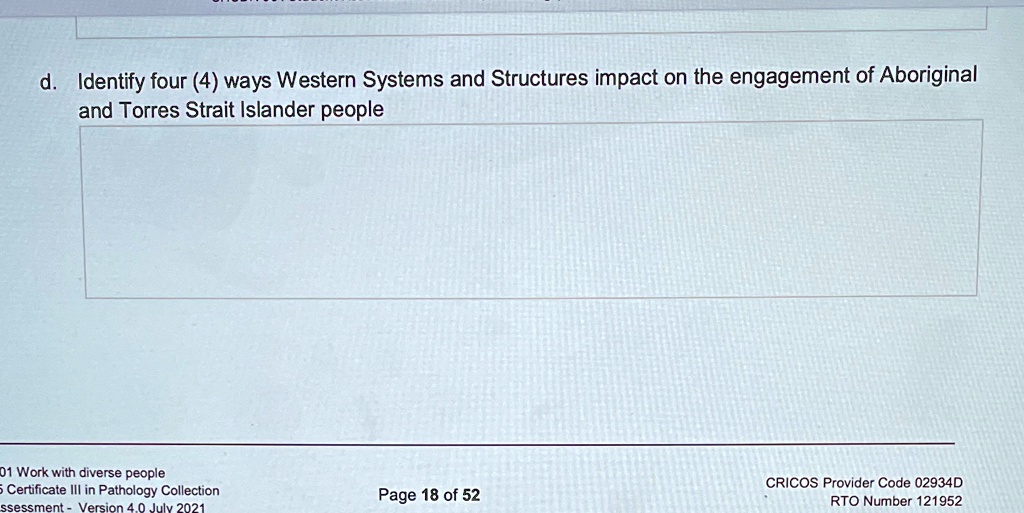 Solved D Identify Four 4 Ways Western Systems And Structures Impact On The Engagement Of 