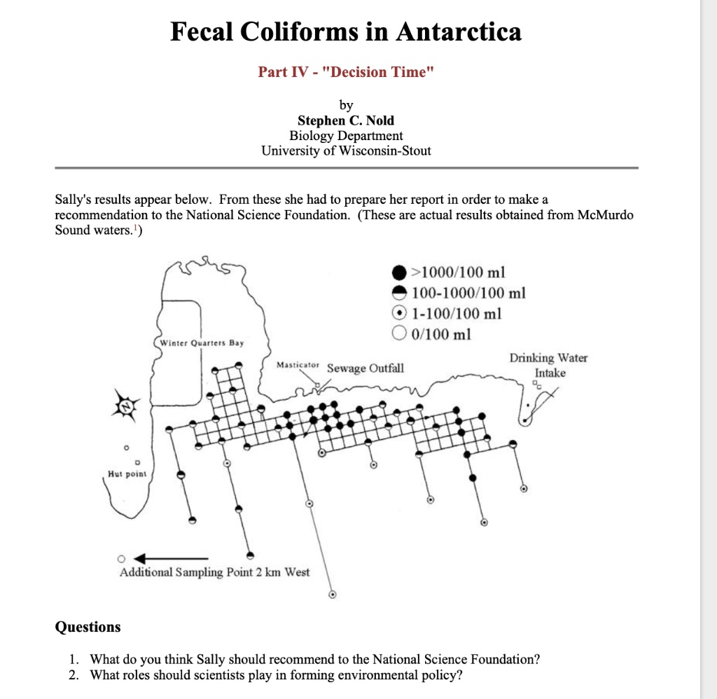 fecal coliforms in antarctica part iv decision time by stephen c nold ...