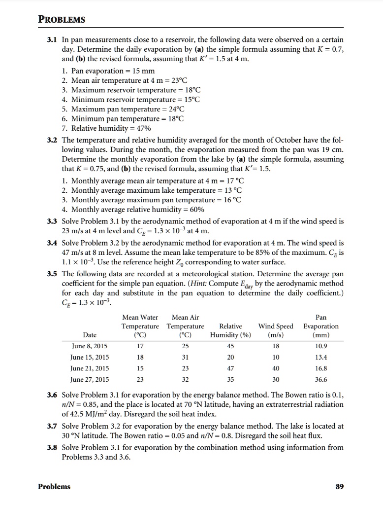 SOLVED: need only problem 3.7 PROBLEMS 3.1 In pan measurements close to