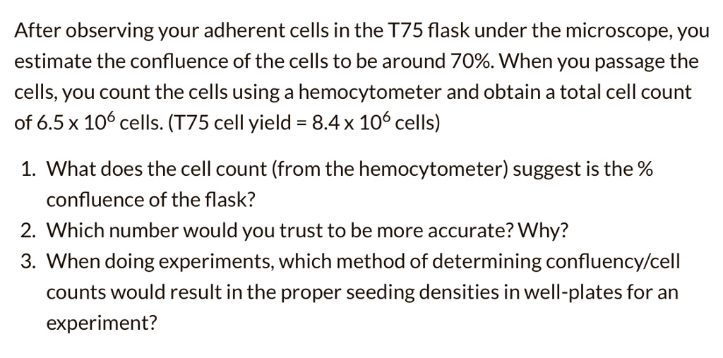 SOLVED After observing your adherent cells in the T75 flask under the