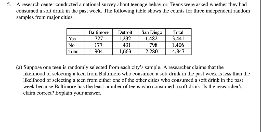 a research center conducted a national survey